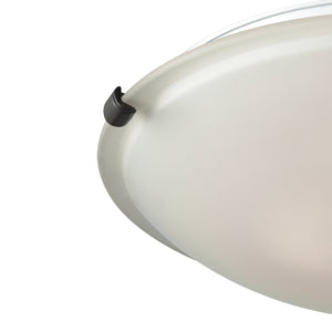 Thomas Lighting Sunglow Brushed Nickel Flush Mount with White Dome Glass Shade for Bedroom or Hallway 17 inches CN734399