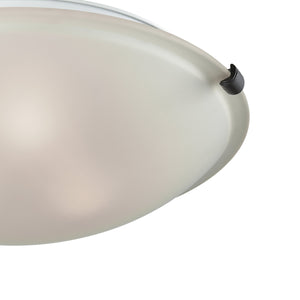 Thomas Lighting Sunglow Brushed Nickel Flush Mount with White Dome Glass Shade for Bedroom or Hallway 17 inches CN734399