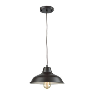 Thomas Lighting Classic Dome Pendant Light Hand-Finished Industrial Style for Kitchen or Dining Rooms Bronze CN770141