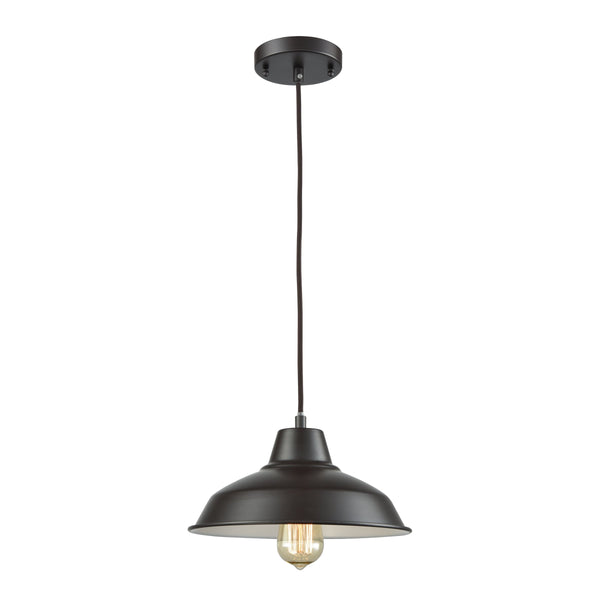 Thomas Lighting Classic Dome Pendant Light Hand-Finished Industrial Style for Kitchen or Dining Rooms Bronze CN770141