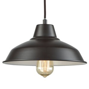 Thomas Lighting Classic Dome Pendant Light Hand-Finished Industrial Style for Kitchen or Dining Rooms Bronze CN770141