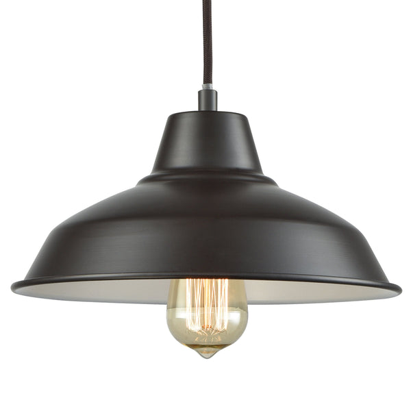 Thomas Lighting Classic Dome Pendant Light Hand-Finished Industrial Style for Kitchen or Dining Rooms Bronze CN770141