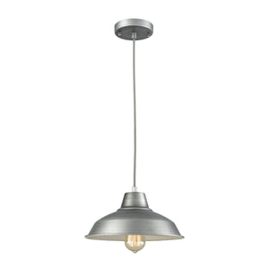 Thomas Lighting Classic Dome Pendant Light Hand-Finished Industrial Style for Kitchen or Dining Rooms Silver CN770148