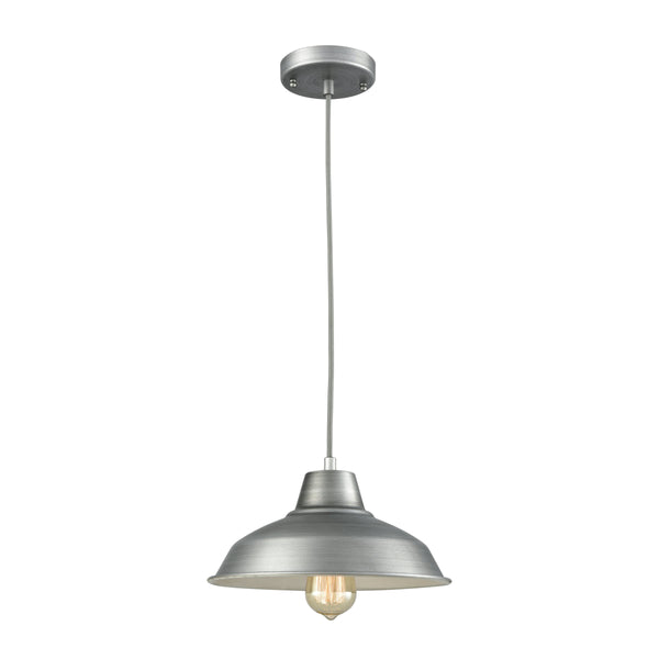 Thomas Lighting Classic Dome Pendant Light Hand-Finished Industrial Style for Kitchen or Dining Rooms Silver CN770148