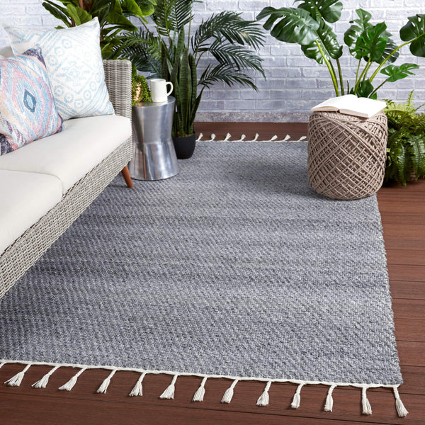 Jaipur Living Jaipur Living Encanto Handwoven Recycled Pet Indoor Outdoor Rug with Tassel Fringe Gray 5'X8' RUG149548