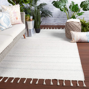 Jaipur Living Jaipur Living Encanto Handwoven Recycled Pet Indoor Outdoor Rug with Tassel Fringe White 9'X12' RUG149550