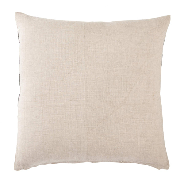 Jaipur Living Nikki Chu Jaipur Living Embroidered Linen Geometric Pillow Cover for Sofas and Accent Chairs Gray PLC101484