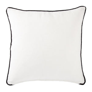 Jaipur Living Nikki Chu Ordella Embroidered Linen Greek Key Throw Pillow for Sofa or Bed White Down PLW102559