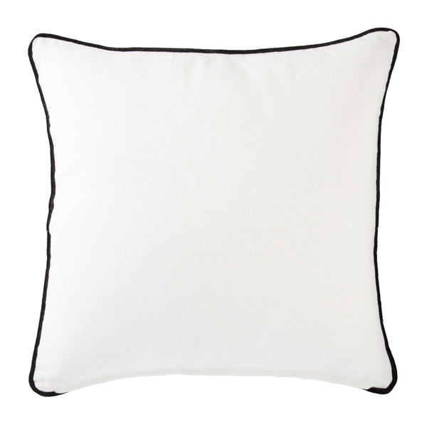 Jaipur Living Nikki Chu Ordella Embroidered Linen Greek Key Throw Pillow for Sofa or Bed White Down PLW102559