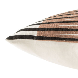 Jaipur Living Nikki Chu Jaipur Living Geometric Linen Lumbar Pillow Cover Blush Black Modern PLC102027