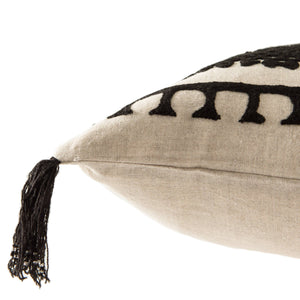 Jaipur Living Nikki Chu Fala Linen Lumbar Pillow Bohemian Geometric Tassels Sofa Accent Decor Poly Fill PLW102988