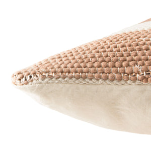 Jaipur Living Nikki Chu Geometric Lumbar Pillow Cover Wool Cotton Blend with Metallic Faux Leather PLC102038