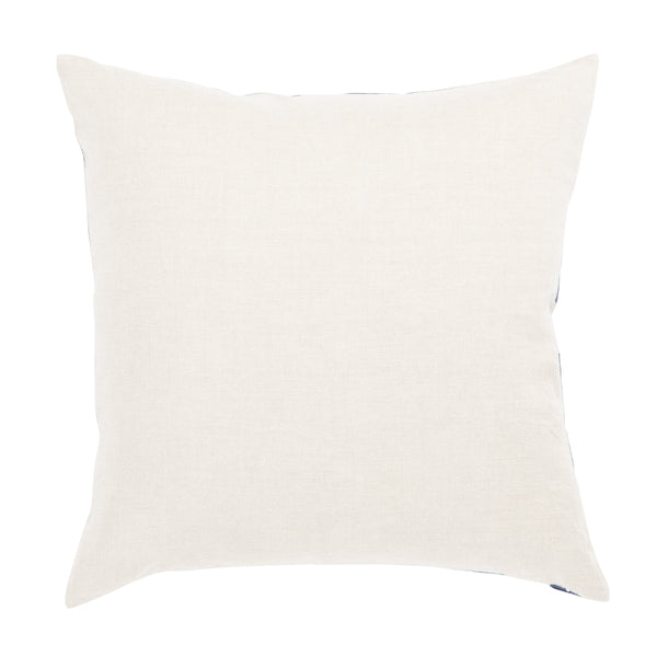 Jaipur Living Nikki Chu Geometric Linen Velvet Throw Pillow Bold Blue Ivory Accent for Modern Living Down PLW103221