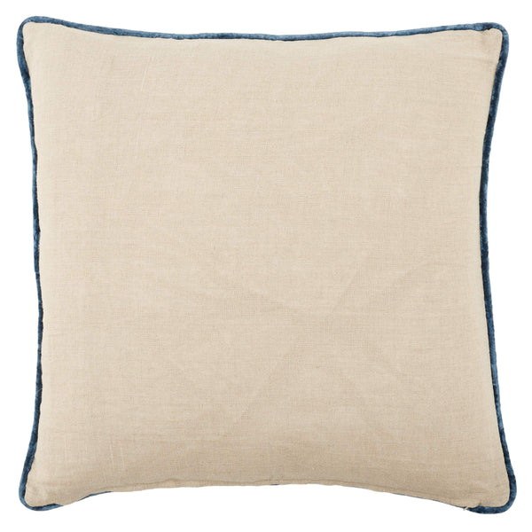 Jaipur Living Nikki Chu Jaipur Living Embroidered Linen Geometric Pillow Cover for Sofas and Accent Chairs Blue PLC102473