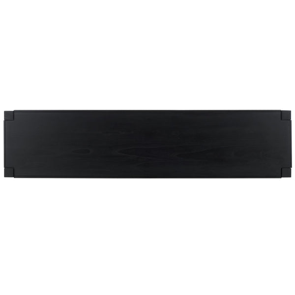 Safavieh Sigurd Bar Height Dining Table - Modern Sungkai Wood Design With Woven Leather Shelf For Storage Black CNS1200D