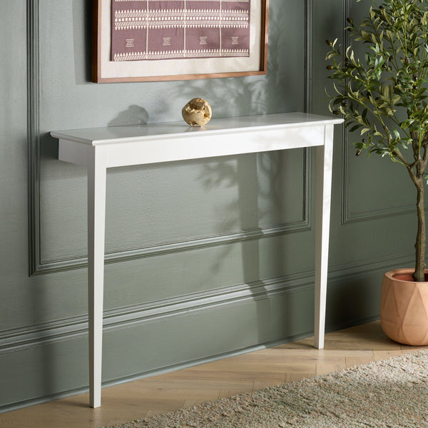 Safavieh Entil 2 Legged Console Table - Modern Elegance With Durable Cast Aluminum And Minimalist Design White Wood Cns1400a