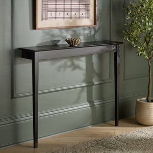 Safavieh Entil 2 Legged Console Table - Modern Elegance With Durable Cast Aluminum And Minimalist Design Black Wood Cns1400b