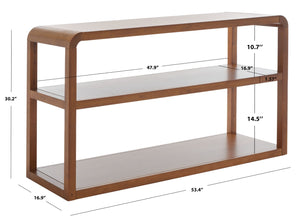 Safavieh Omara 3-Tier Console Table - Elegant Modern Design For Storage & Display In Entryway Or Living Room Walnut CNS1501B