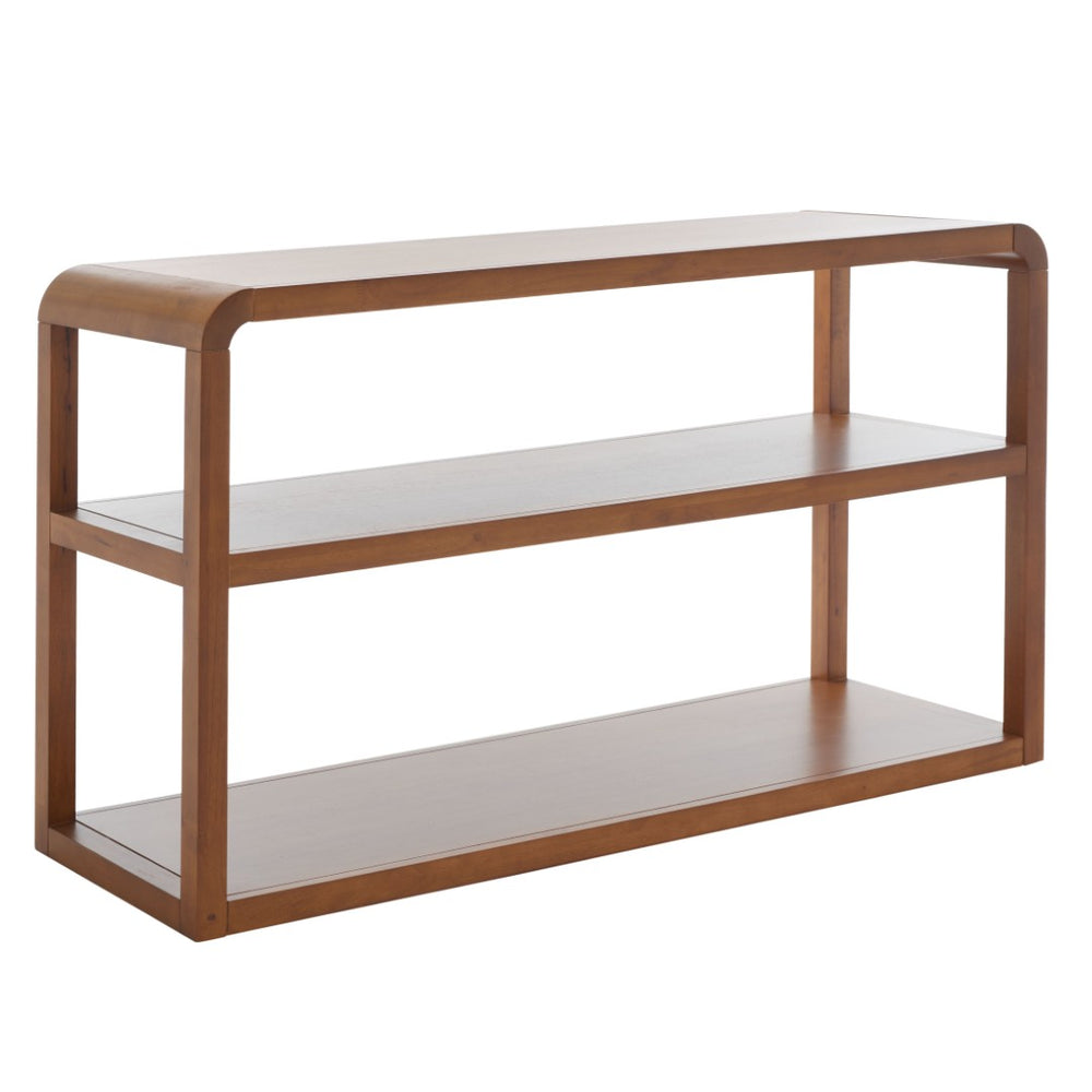 Safavieh Omara 3-Tier Console Table - Elegant Modern Design For Storage & Display In Entryway Or Living Room Walnut CNS1501B