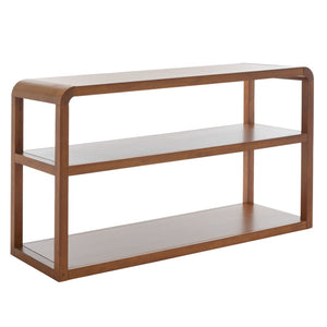 Safavieh Omara 3-Tier Console Table - Elegant Modern Design For Storage & Display In Entryway Or Living Room Walnut CNS1501B