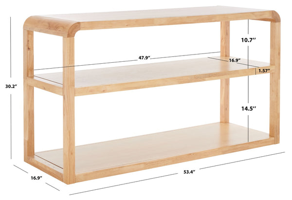 Safavieh Omara 3-Tier Console Table - Elegant Modern Design For Storage & Display In Entryway Or Living Room Natural CNS1501C