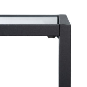 Safavieh Ackley Console Table - Modern Black Frame & Glass Top, Stylish Storage For Entryway & Living Room CNS2000A