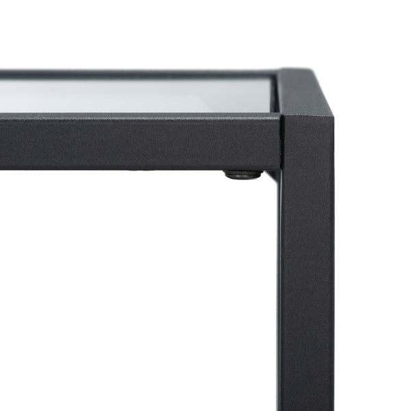 Safavieh Ackley Console Table - Modern Black Frame & Glass Top, Stylish Storage For Entryway & Living Room CNS2000A