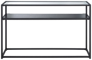 Safavieh Ackley Console Table - Modern Black Frame & Glass Top, Stylish Storage For Entryway & Living Room CNS2000A
