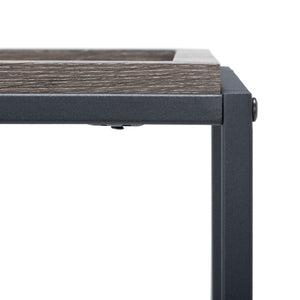 Safavieh Andey Console Table - Modern Minimalist Design With Black Metal Frame & Warm Brown Wood Top, 43" Wide CNS2001A
