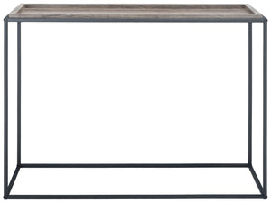 Safavieh Andey Console Table - Modern Minimalist Design With Black Metal Frame & Warm Brown Wood Top, 43" Wide CNS2001A