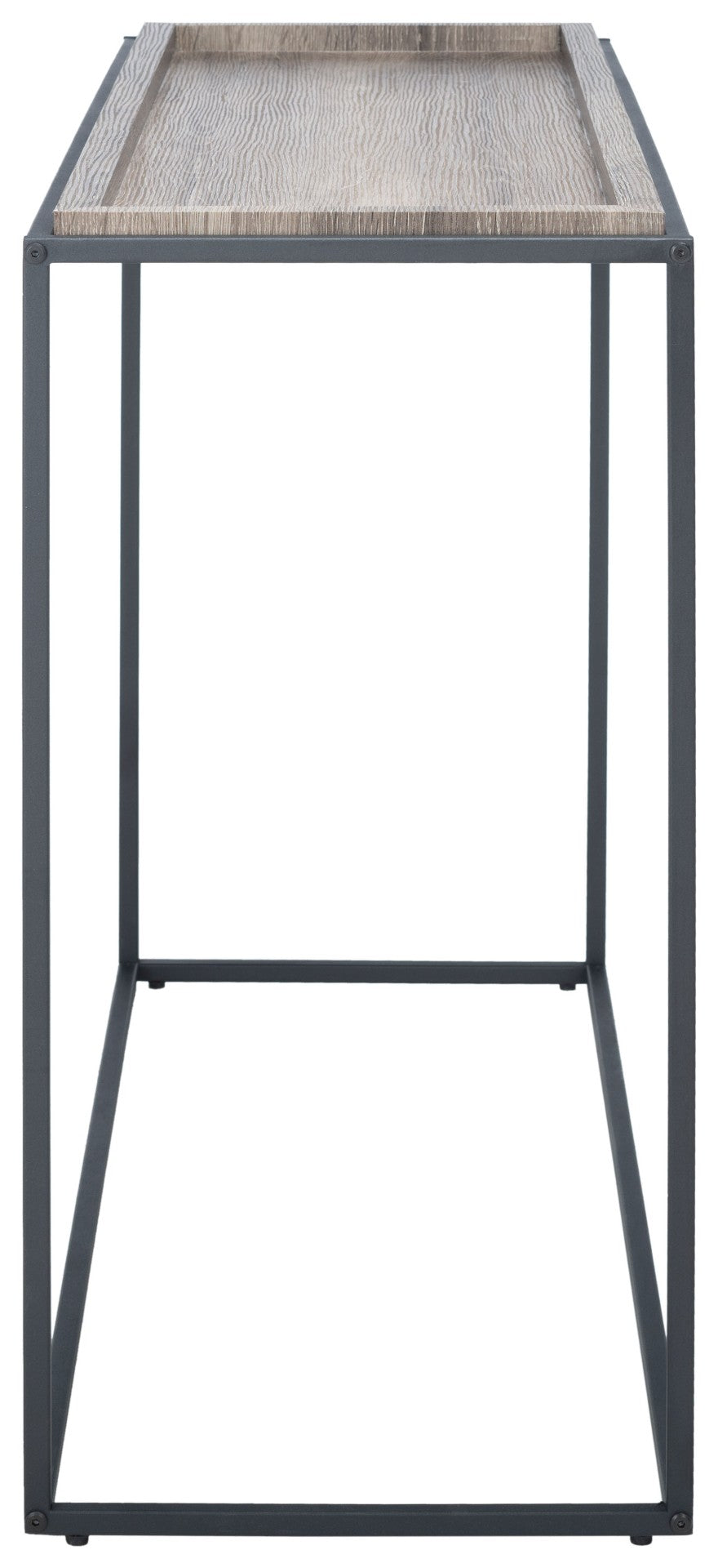 Safavieh Andey Console Table - Modern Minimalist Design With Black Metal Frame & Warm Brown Wood Top, 43" Wide CNS2001A