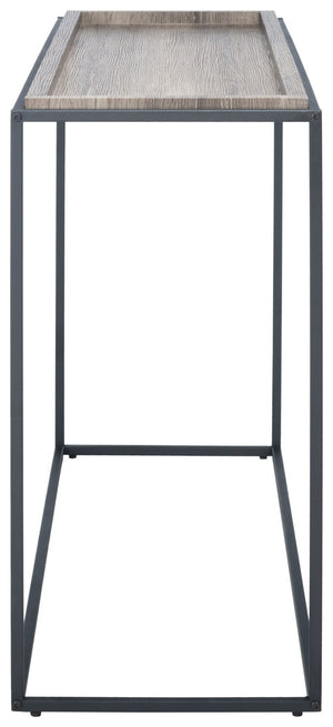 Safavieh Andey Console Table - Modern Minimalist Design With Black Metal Frame & Warm Brown Wood Top, 43" Wide CNS2001A