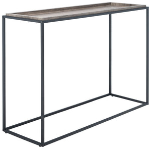 Safavieh Andey Console Table - Modern Minimalist Design With Black Metal Frame & Warm Brown Wood Top, 43" Wide CNS2001A