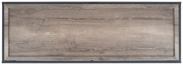 Safavieh Andey Console Table - Modern Minimalist Design With Black Metal Frame & Warm Brown Wood Top, 43" Wide CNS2001A
