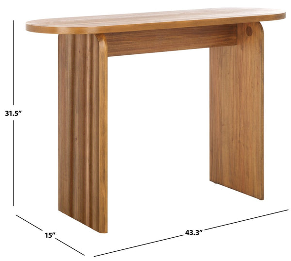 Safavieh Syura Modern Ribbed Console Table - Sculptural Design For Entryways And Living Spaces, 45.66" Wide Natural CNS2100A