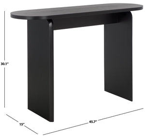 Safavieh Syura Modern Ribbed Console Table - Sculptural Design For Entryways And Living Spaces, 45.66" Wide Black CNS2100B