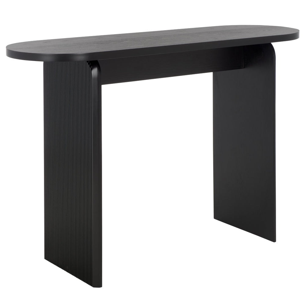 Safavieh Syura Modern Ribbed Console Table - Sculptural Design For Entryways And Living Spaces, 45.66" Wide Black CNS2100B