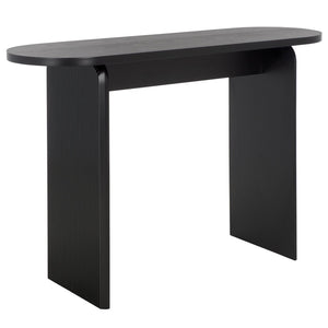 Safavieh Syura Modern Ribbed Console Table - Sculptural Design For Entryways And Living Spaces, 45.66" Wide Black CNS2100B