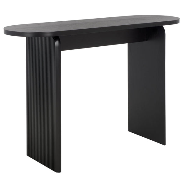 Safavieh Syura Modern Ribbed Console Table - Sculptural Design For Entryways And Living Spaces, 45.66" Wide Black CNS2100B