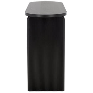 Safavieh Syura Modern Ribbed Console Table - Sculptural Design For Entryways And Living Spaces, 45.66" Wide Black CNS2100B