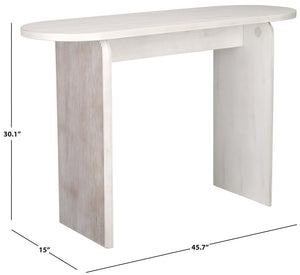 Safavieh Syura Modern Ribbed Console Table - Sculptural Design For Entryways And Living Spaces, 45.66" Wide White Wash CNS2100C