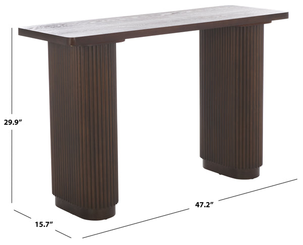 Safavieh Berai Console Table - Dark Brown Elegance, Sturdy Wood Design For Stylish Home Decor & Utility Dark Brown Wood Cns2301a