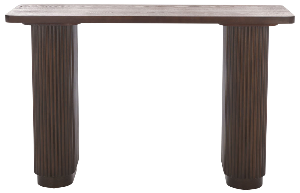 Safavieh Berai Console Table - Dark Brown Elegance, Sturdy Wood Design For Stylish Home Decor & Utility Dark Brown Wood Cns2301a