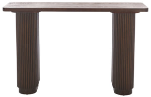 Safavieh Berai Console Table - Dark Brown Elegance, Sturdy Wood Design For Stylish Home Decor & Utility Dark Brown Wood Cns2301a