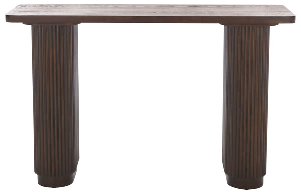 Safavieh Berai Console Table - Dark Brown Elegance, Sturdy Wood Design For Stylish Home Decor & Utility Dark Brown Wood Cns2301a