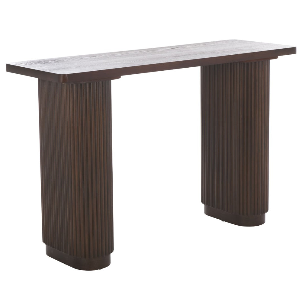 Safavieh Berai Console Table - Stylish Dark Brown Mdf With Ash Veneer For Entryway, Hallway & Living Room Decor CNS2301A