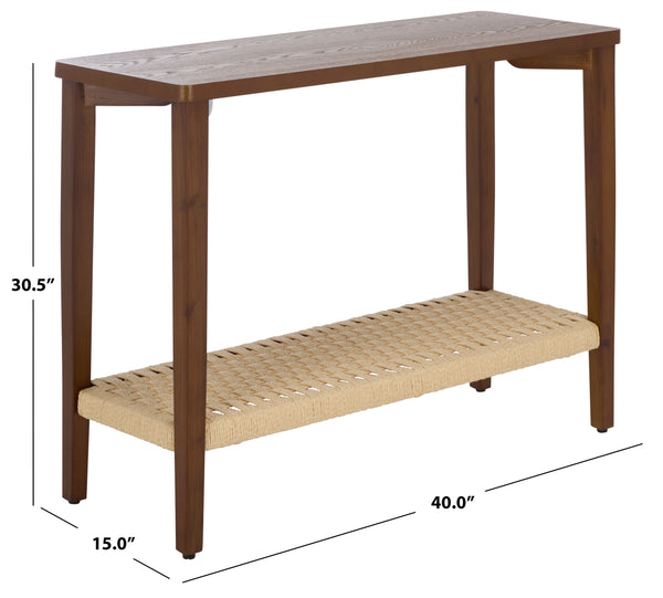 Safavieh Chasu Console Table - Elegant Walnut Design With Rustic Rope Detail For Stunning Home Décor Appeal Walnut Wood Cns2303a