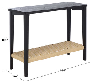 Safavieh Chasu Console Table - Elegant Walnut Design With Rustic Rope Detail For Stunning Home Décor Appeal Black Wood Cns2303b