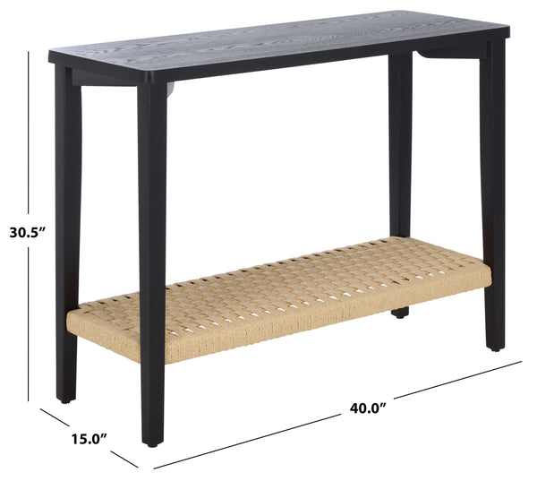 Safavieh Chasu Console Table - Elegant Walnut Design With Rustic Rope Detail For Stunning Home Décor Appeal Black Wood Cns2303b