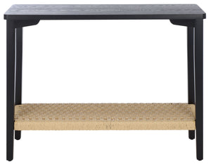 Safavieh Chasu Console Table - Elegant Walnut Design With Rustic Rope Detail For Stunning Home Décor Appeal Black Wood Cns2303b